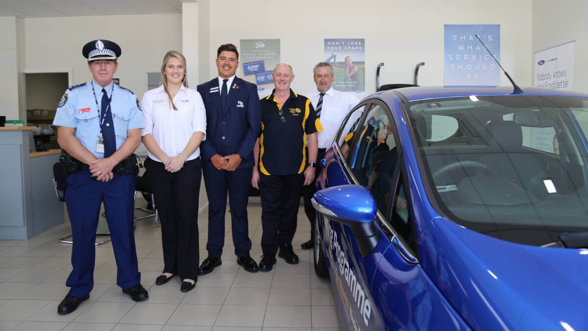 At the Raymond Terrace Kloster Ford dealership on Thursday morning (December 6) to mark the one year anniversary of the Raymond Terrace Driver Training Program. Pictures: Ellie-Marie Watts