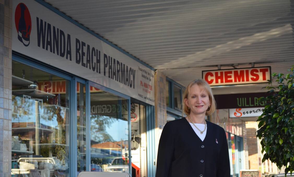 Making way: Sandra Harrison has been running the Wanda Beach Pharmacy for 31 years and is handing over the reins to new owner Yong Cao. Picture: Supplied.
