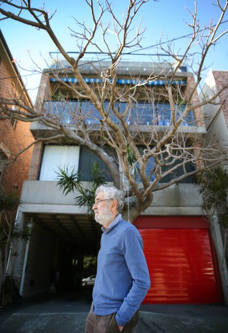 Brian Suters outside his former home in Wolfe Street. Picture: Marina Neil