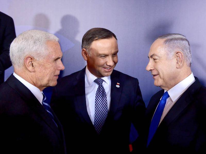 Benjamin Netanyahu (right) has made a comment mentioning "war against Iran".