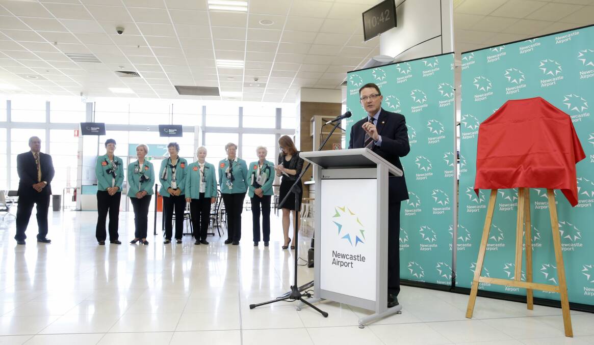 GROWTH: Scot MacDonald does the honours to open the expanded airport. Picture: Peter Stoop