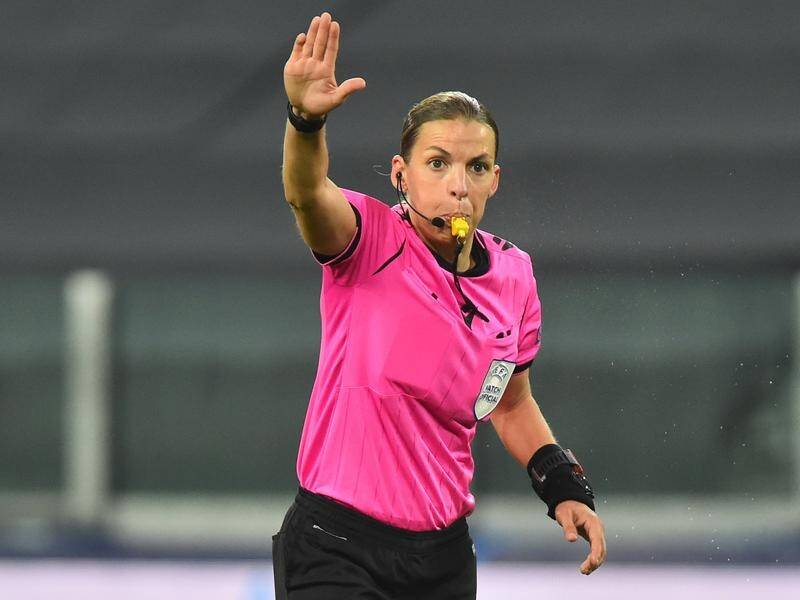 Stephanie Frappart, the first woman to referee an ECL match, has been hailed for her officiating.