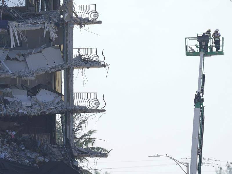 The partially collapsed Champlain Towers South building in Florida is poised for demolition.