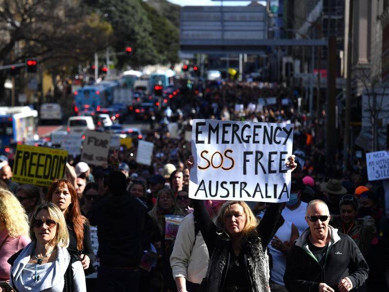 Online organisers of anti-lockdown protests could find themselves in the sights of federal police.