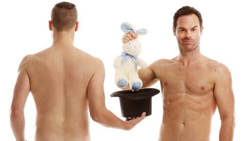 NAKED MAGICIANS: Christopher Wayne and Mike Tyler.