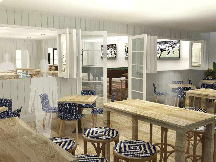 BOUTIQUE DINING: The Paul Kelly designed indoor-outdoor dining area of the new-look Seabreeze Hotel. Picture: Supplied