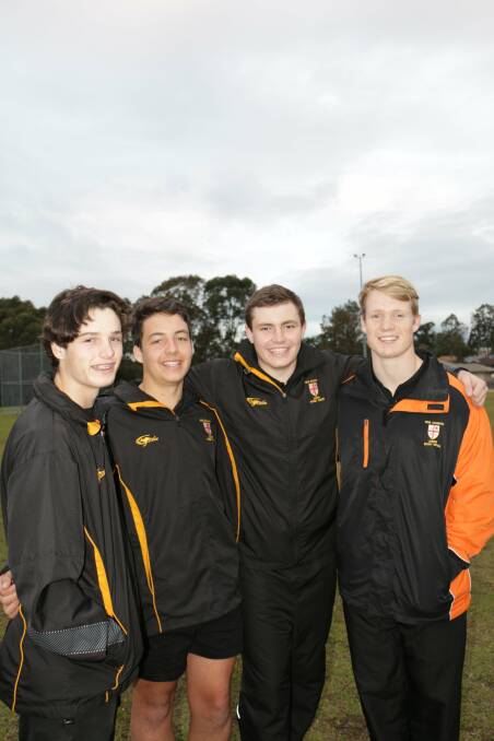 TALENTED: Scott Triston, 16, Ethan Fray, 16, Tom Underwood, 17, and Kane Murray, 16, will head to South Africa with the NSW Country rugby union team. Picture: Ellie-Marie Watts