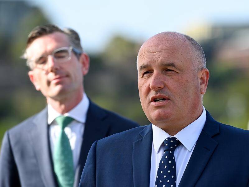 Dominic Perrottet says NSW minister David Elliott (r) was never promised a post-politics role. (Bianca De Marchi/AAP PHOTOS)