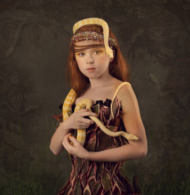 WILD CHILD: Linda Beks' series of red-haired girls with snakes won silver at the 2015 NSW AIPP Professional Photography Awards. Picture: Linda Beks/ME Photography