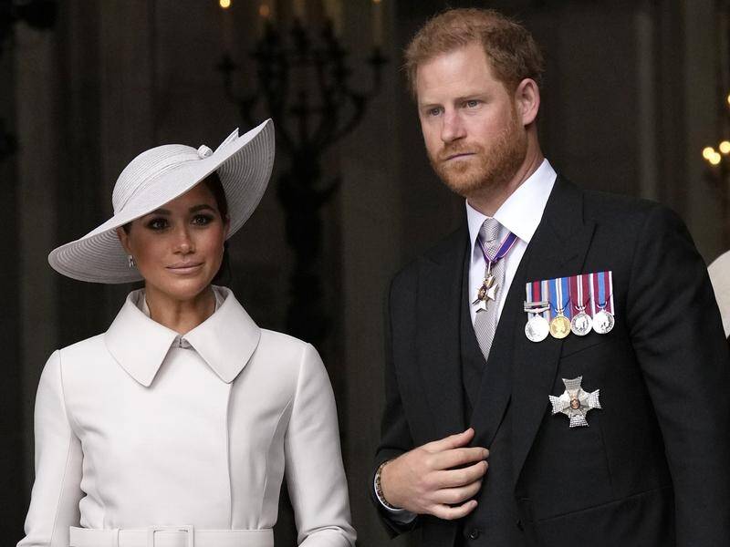 A spokesman for Harry and Meghan has declined to comment on the revelations in the book Endgame. (AP PHOTO)