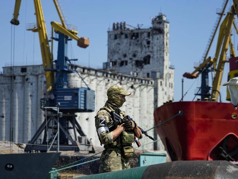 A deal to release Ukraine's blockaded grain is in jeopardy after Russia targeted the port of Odessa. (AP PHOTO)