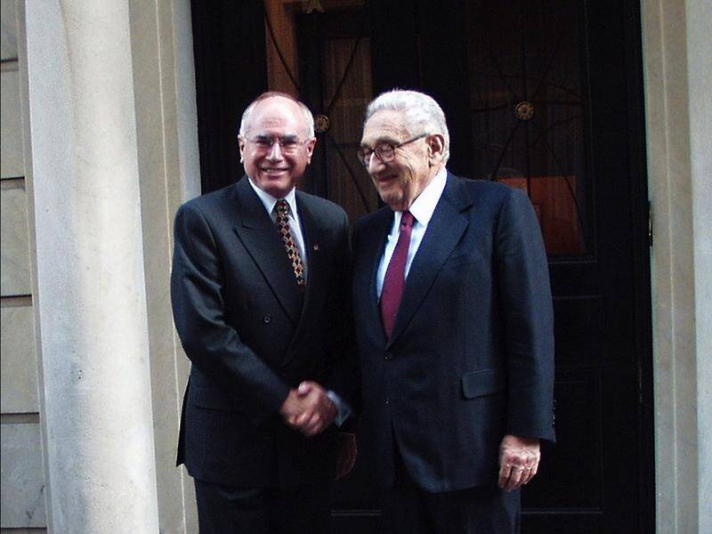 Former prime minister John Howard has paid a tribute to Henry Kissinger. (James Grubel/AAP PHOTOS)