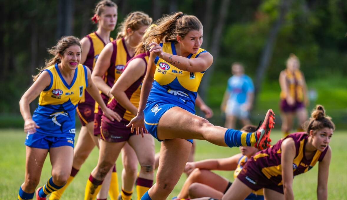 UNBEATEN: The Marlins piled over the Lady Hawks at Hillsborough Oval to remain undefeated alongside both Newcastle City squads. Picture: Ken Hogan