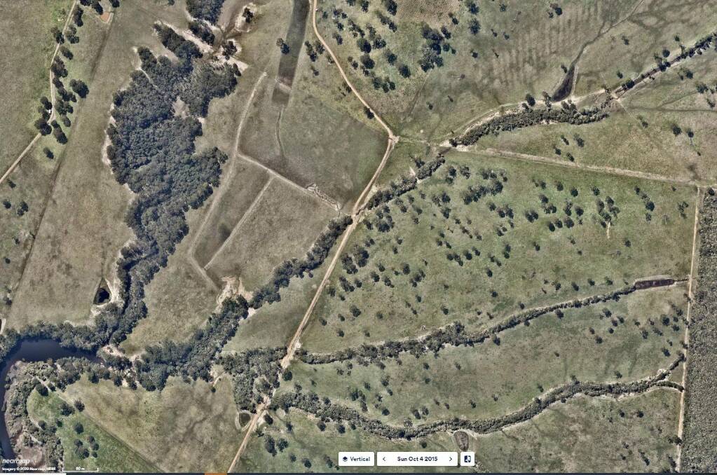 BEFORE: Station Creek and its tributaries before unauthorised dams and clearing. Picture: Nearmap