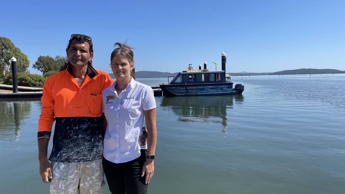 Koala Ferries and Water Taxi Service owners Richard Lampton and Stacey Somerville are proud to see their vessel back in the water after a long six months. Photo by Alanna Tomazin 