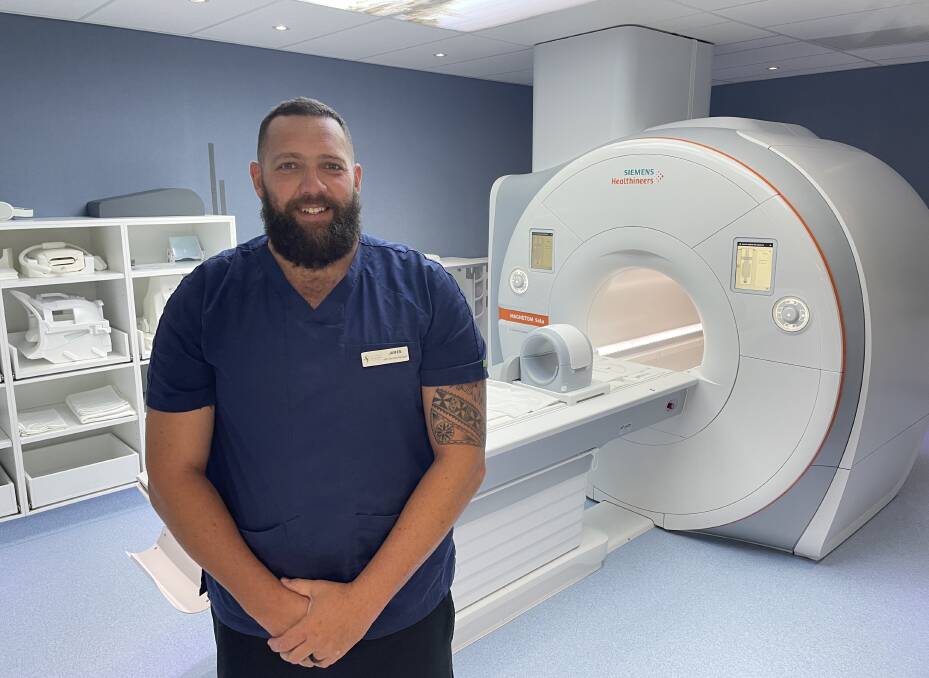 Hunter Imaging MRI service manager James Finlay with the new state-of-the-art MRI machine at Salamander Bay. Picture by Alanna Tomazin