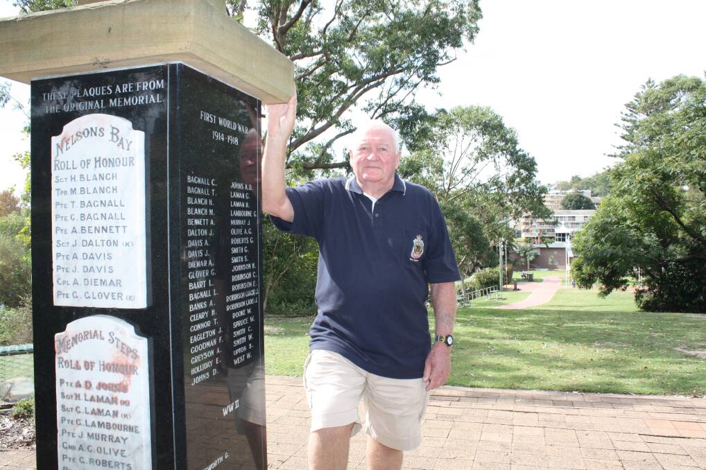 REMEMBER: Nelson Bay RSL Sub-Branch vice president Tom Lupton in Apex Park. Picture: Michael McGowan