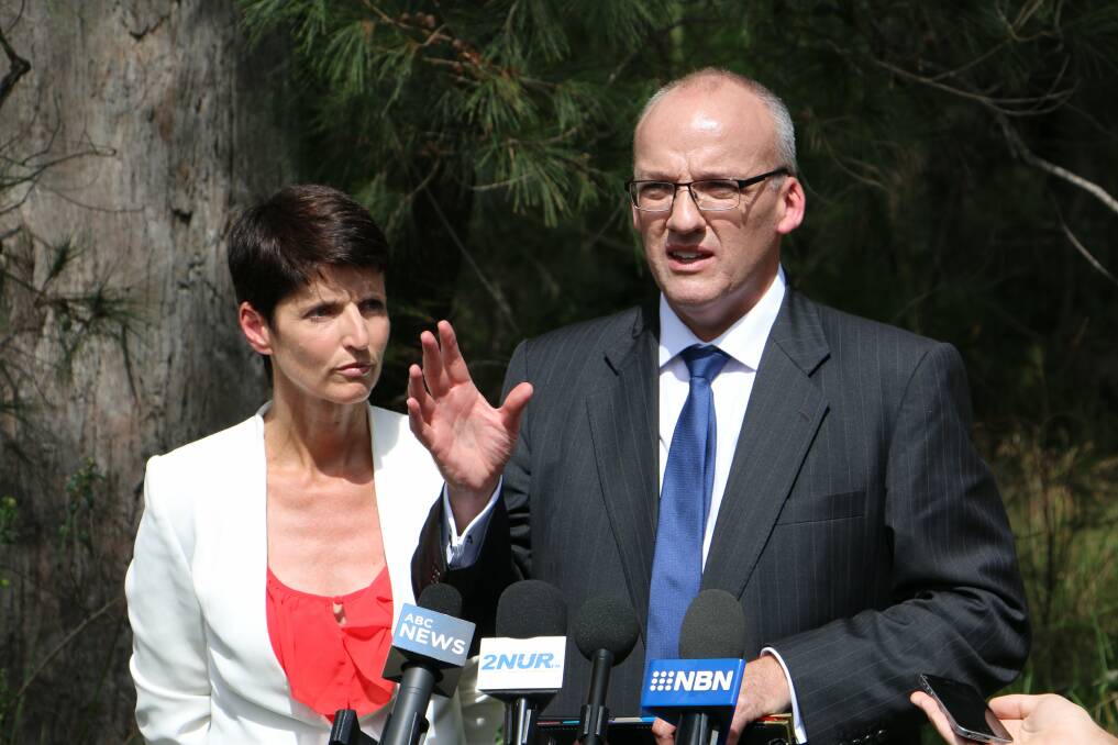 ELECTION PROMISE: Opposition leader Luke Foley and Port Stephens MP Kate Washington.